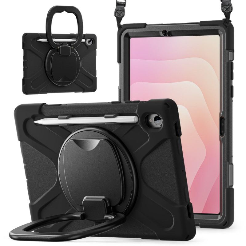Cover Samsung Galaxy Tab S11 Tredobbelt Beskyttelse Med Skulderrem Og Ringholder