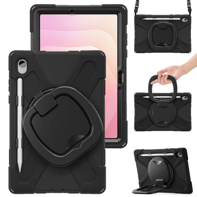Cover Samsung Galaxy Tab S11 Tredobbelt Beskyttelse Med Skulderrem Og Ringholder