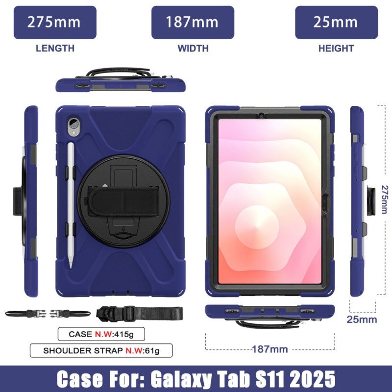 Cover Samsung Galaxy Tab S11 Ultra Holdbar Med Stylusholder Og Skulder Rem