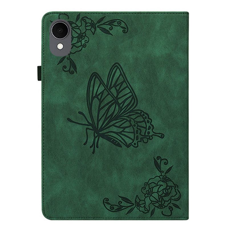 Etui Samsung Galaxy Tab S11 Sommerfugl Med Ruskindseffekt