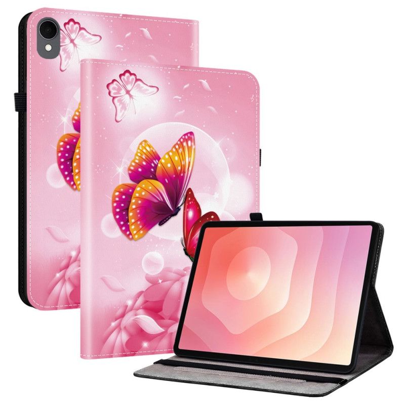 Etui Til Samsung Galaxy Tab S11 Lyserøde Sommerfugle