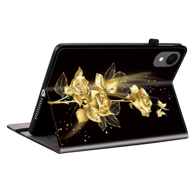 Etui Til Samsung Galaxy Tab S11 Sommerfugle Og Gyldne Roser