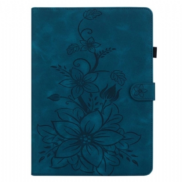 Flip Cover Samsung Galaxy Tab S11 Blomstermotiv Med Ruskindseffekt