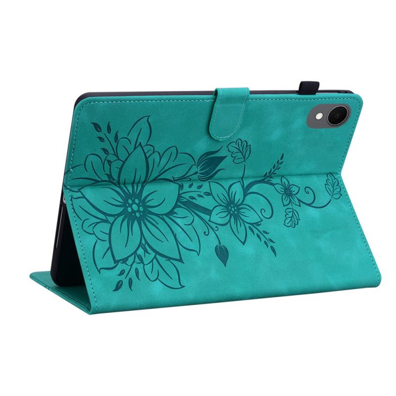 Flip Cover Samsung Galaxy Tab S11 Blomstermotiv Med Ruskindseffekt
