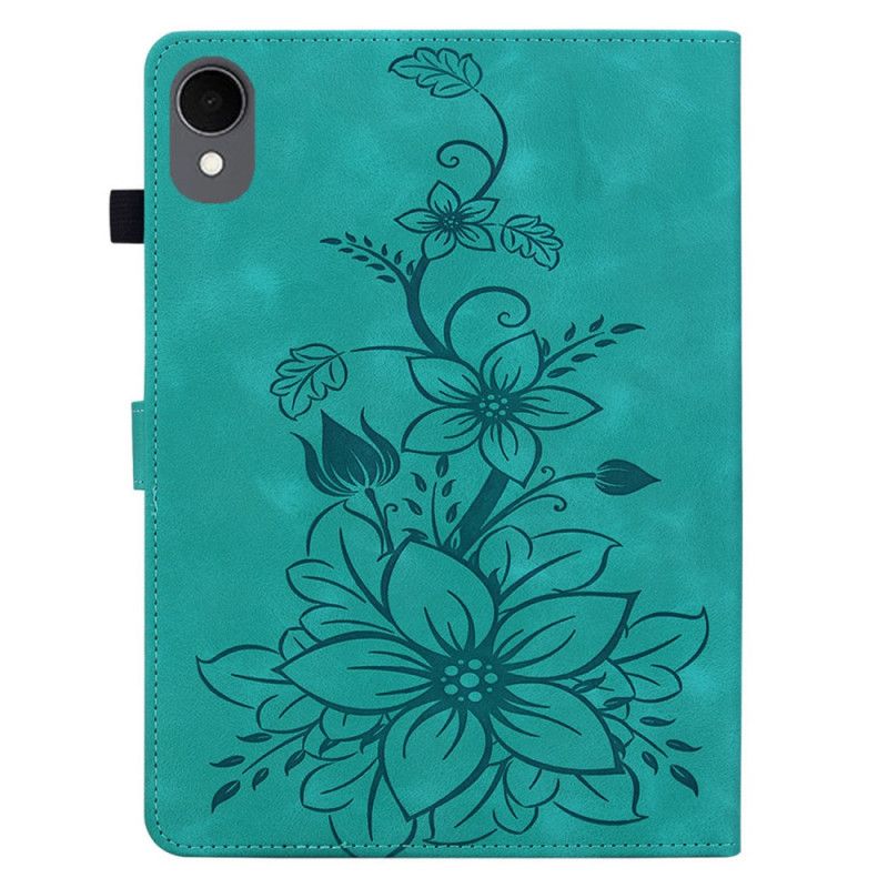 Flip Cover Samsung Galaxy Tab S11 Blomstermotiv Med Ruskindseffekt
