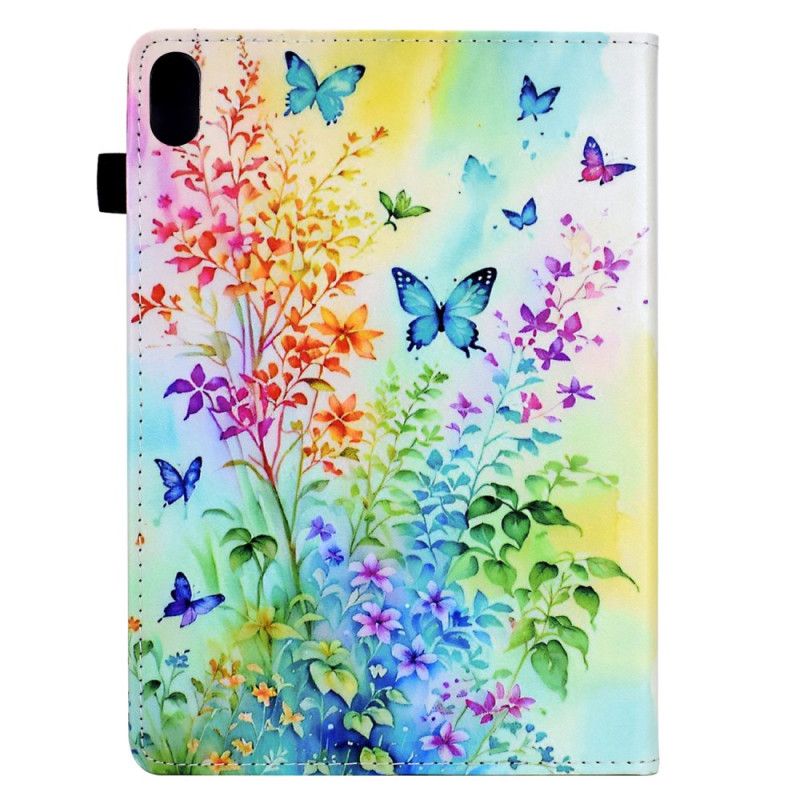 Flip Cover Samsung Galaxy Tab S11 Farvede Blomster Og Sommerfugle