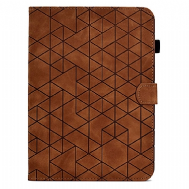 Flip Cover Samsung Galaxy Tab S11 Geometrisk Mønster Med Ruskindseffekt