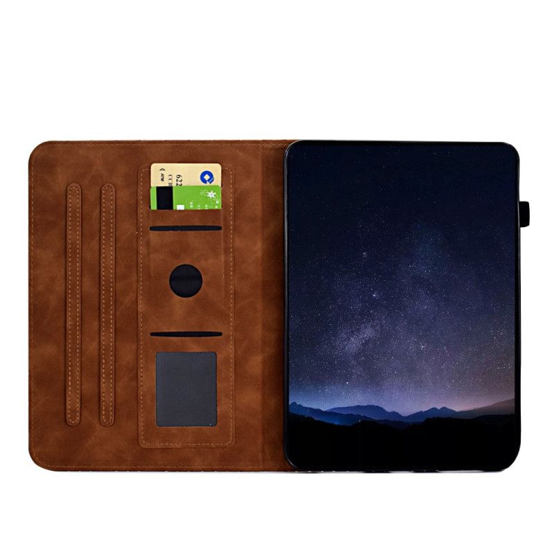 Flip Cover Samsung Galaxy Tab S11 Geometrisk Mønster Med Ruskindseffekt