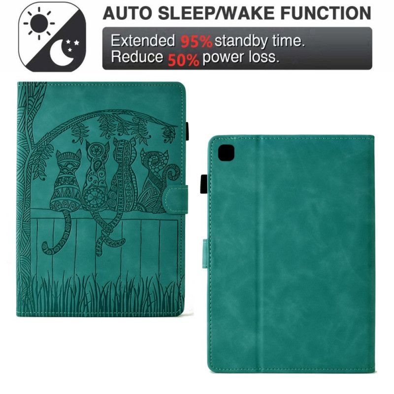 Flip Cover Samsung Galaxy Tab S11 Kattemotiv Med Ruskindseffekt