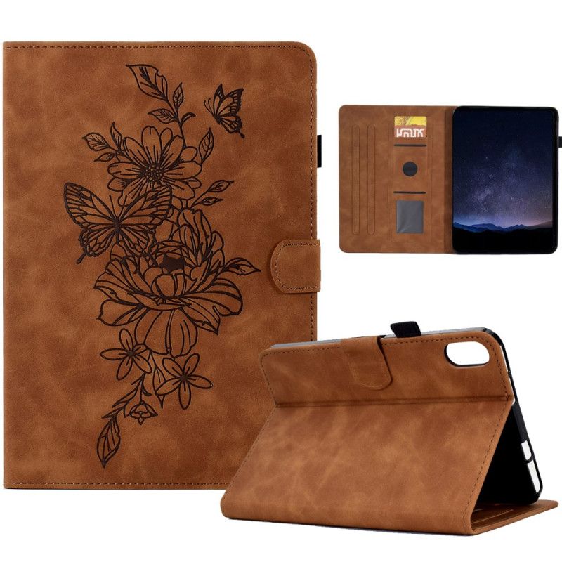 Flip Cover Samsung Galaxy Tab S11 Ruskindsblomst- Og Sommerfugleeffekt