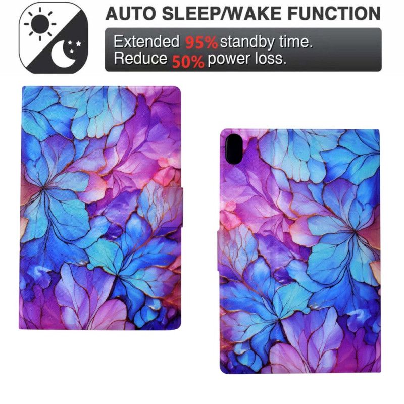 Læder Cover Samsung Galaxy Tab S11 Blomstermønster