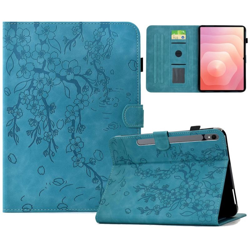 Læder Cover Samsung Galaxy Tab S11 Blomstermønster I Ruskind