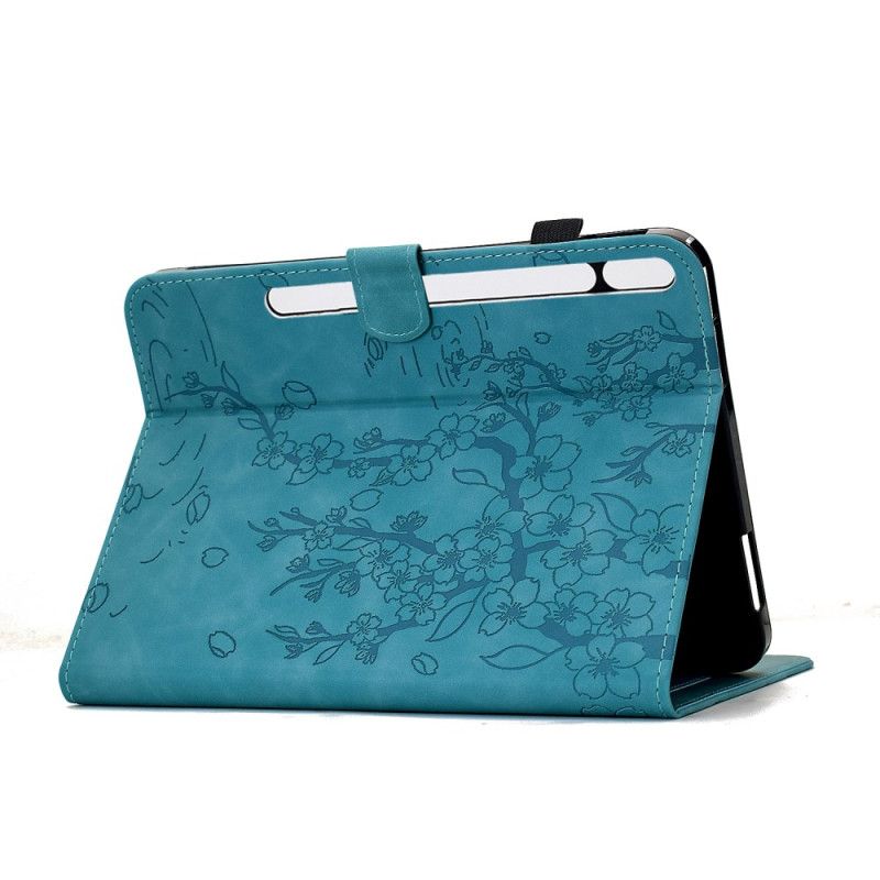Læder Cover Samsung Galaxy Tab S11 Blomstermønster I Ruskind