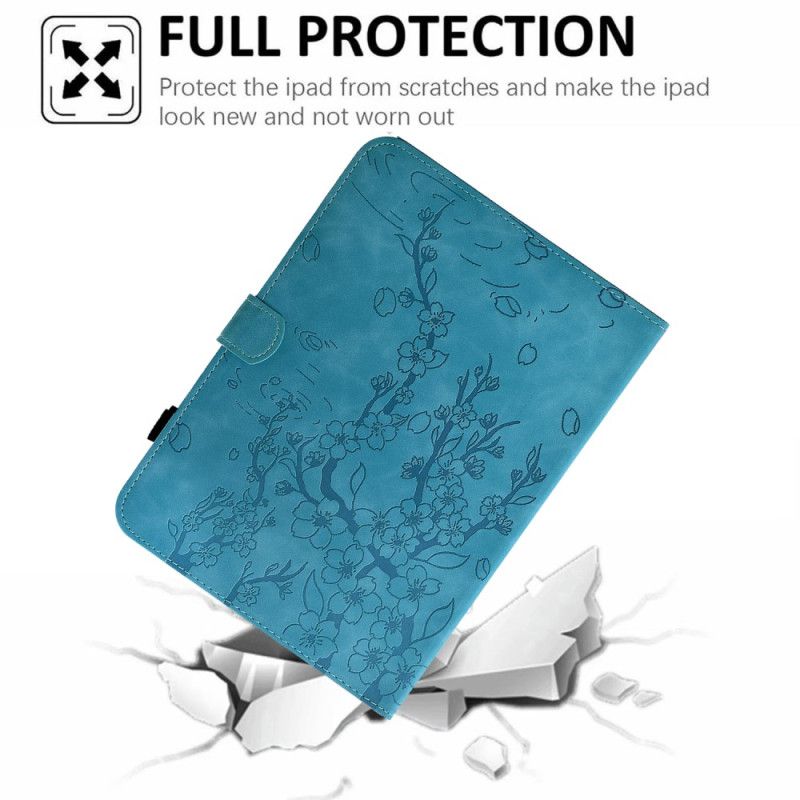 Læder Cover Samsung Galaxy Tab S11 Blomstermønster I Ruskind