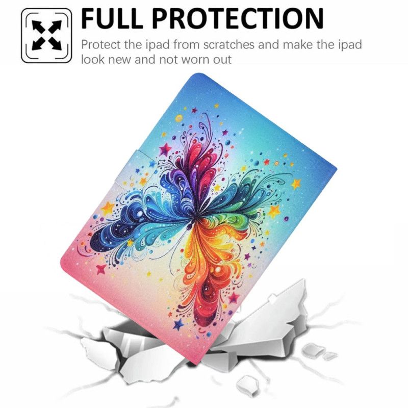 Læder Cover Samsung Galaxy Tab S11 Telefon Etui Akvarelsommerfugl