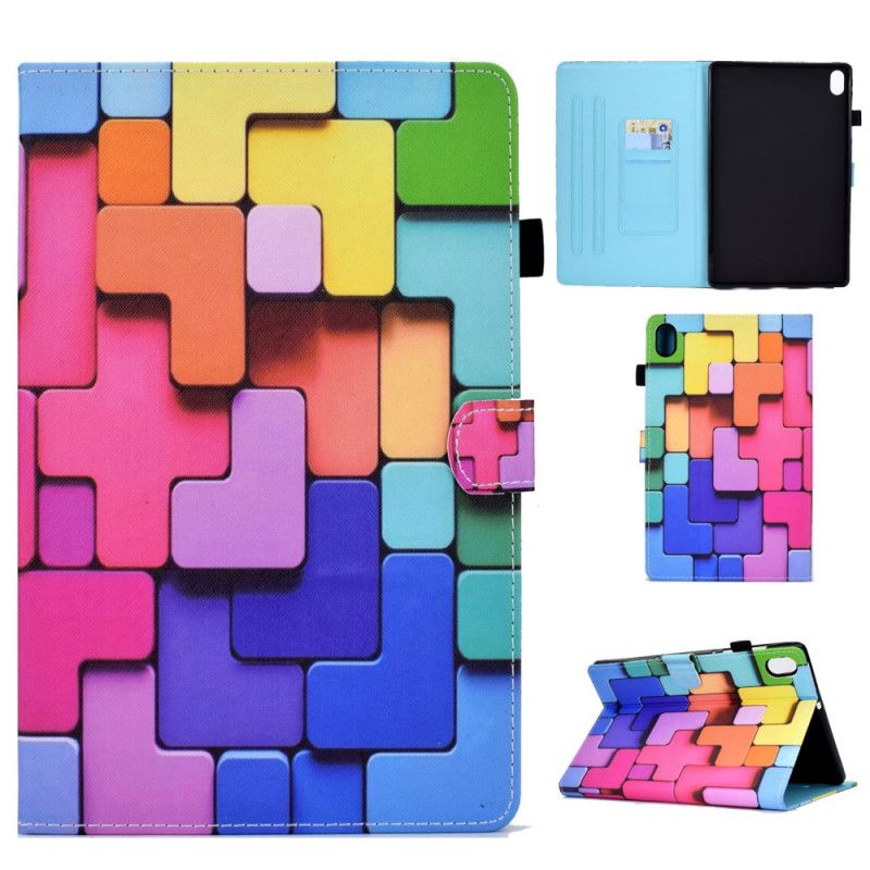 Læder Cover Samsung Galaxy Tab S11 Telefon Etui Farvede Firkanter
