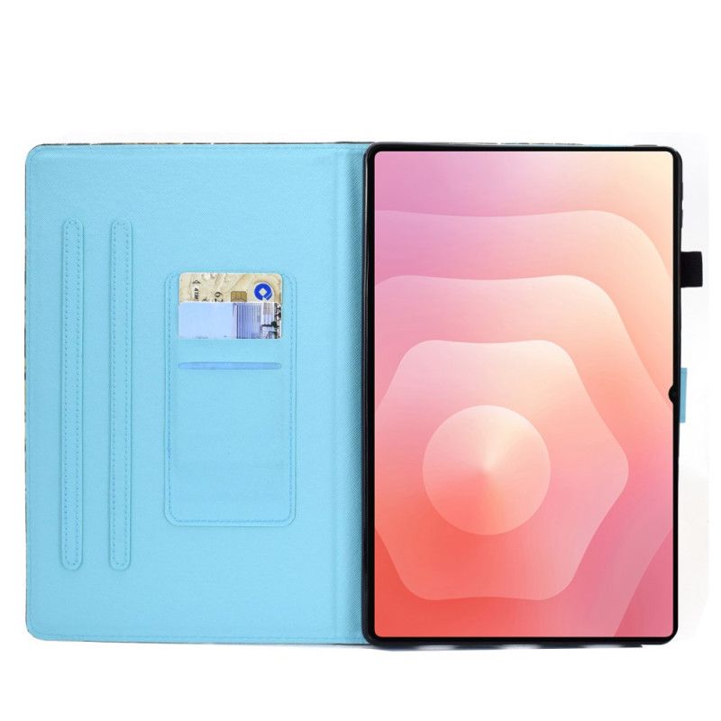 Læder Cover Samsung Galaxy Tab S11 Telefon Etui Farvede Firkanter