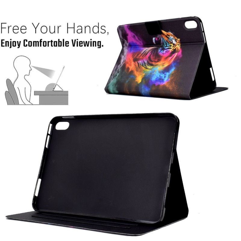 Læder Cover Samsung Galaxy Tab S11 Telefon Etui Farverig Tiger