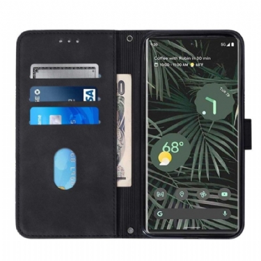 Læder Cover Google Pixel 6 Pro Original Geometrisk Design Lædereffekt