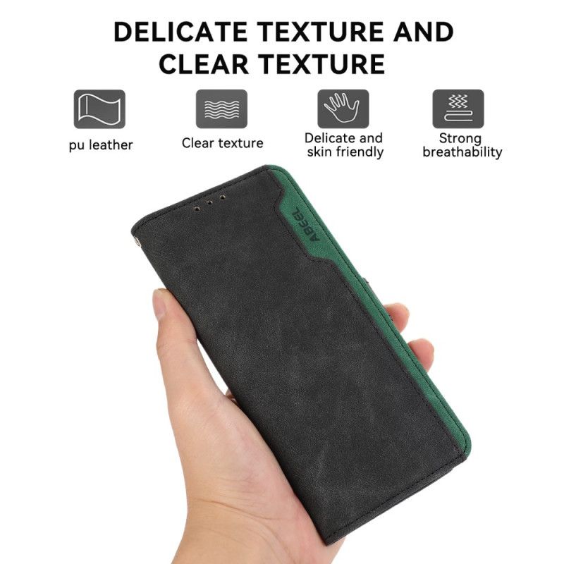 Flip Cover Oneplus 13 Abeel Tofarvet Ruskindseffekt
