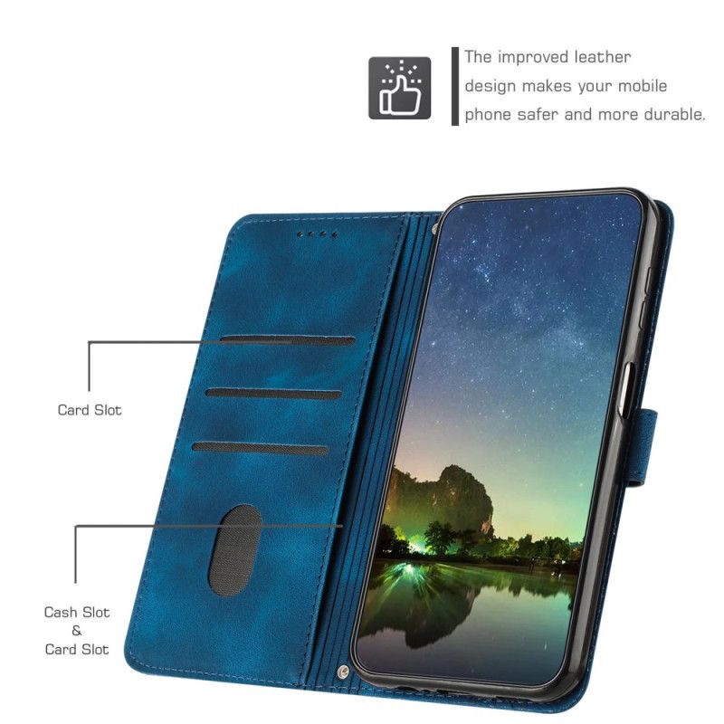Flip Cover Til Oneplus 13 Striber Med Ruskindseffekt