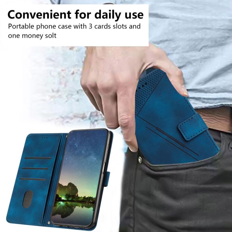 Flip Cover Til Oneplus 13 Striber Med Ruskindseffekt