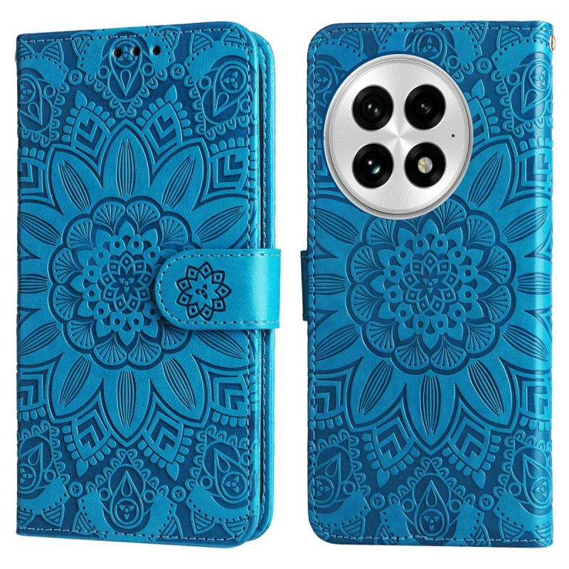 Læder Cover Oneplus 13 Telefon Etui Solsikkemønster