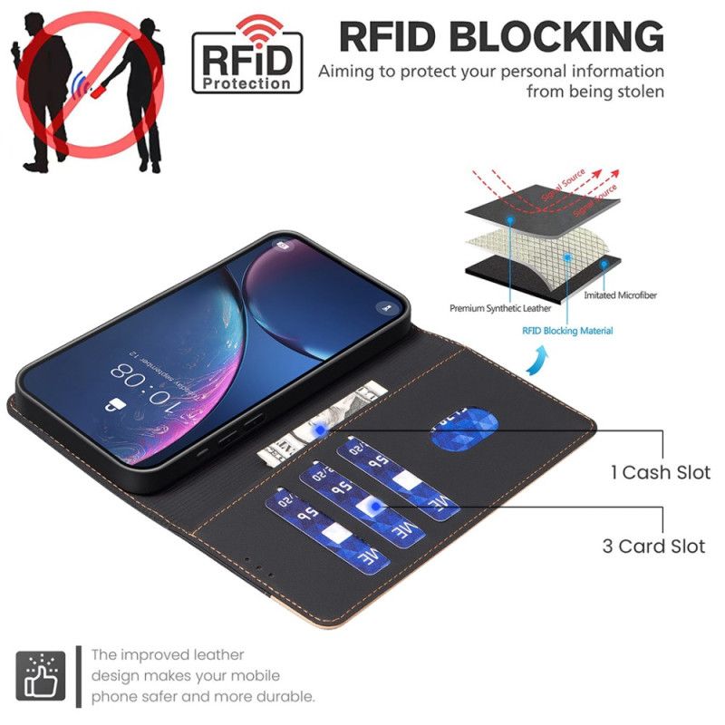 Læder Cover Oneplus 13 Telefon Etui Tofarvet Med Rfid-blokering Binfen Color