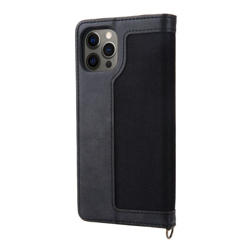 Flip Cover iPhone 12 Pro Max Canvas Imiteret Læder