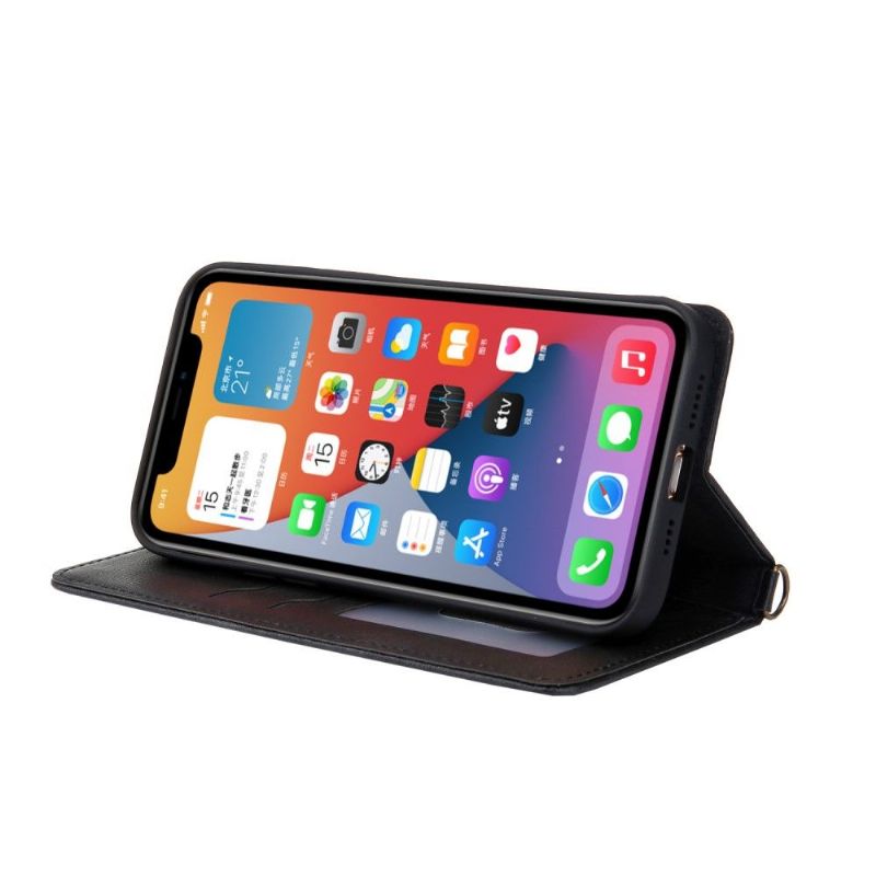 Flip Cover iPhone 12 Pro Max Canvas Imiteret Læder
