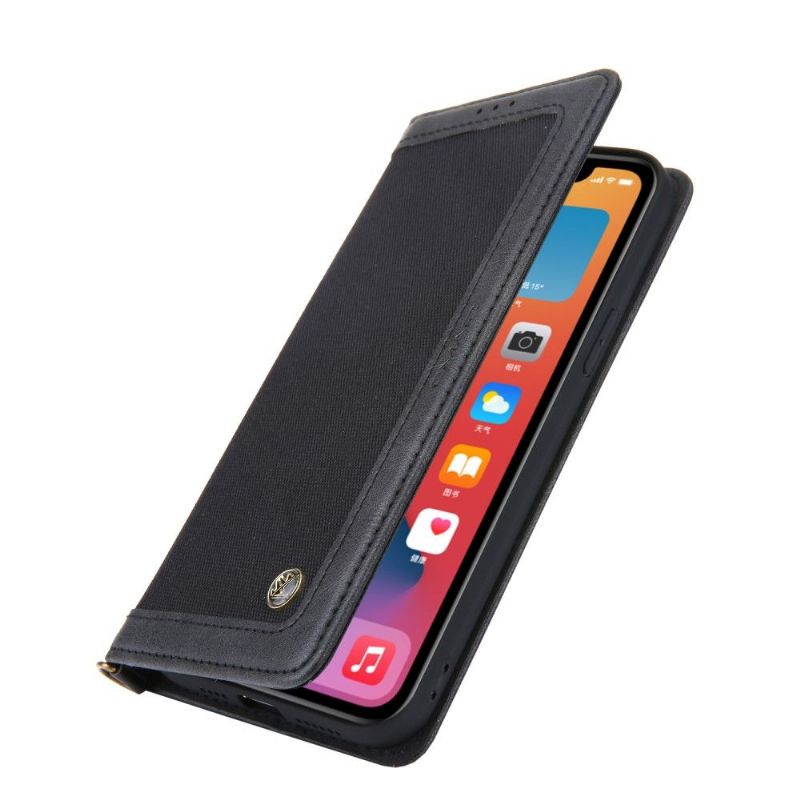 Flip Cover iPhone 12 Pro Max Canvas Imiteret Læder