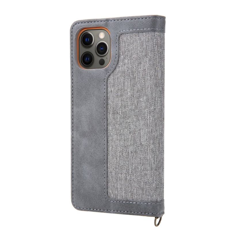 Flip Cover iPhone 12 Pro Max Canvas Imiteret Læder