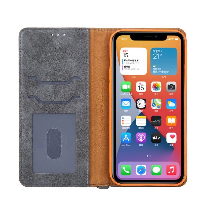 Flip Cover iPhone 12 Pro Max Canvas Imiteret Læder