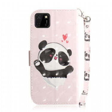 Læder Cover Huawei Y5p Sød Panda