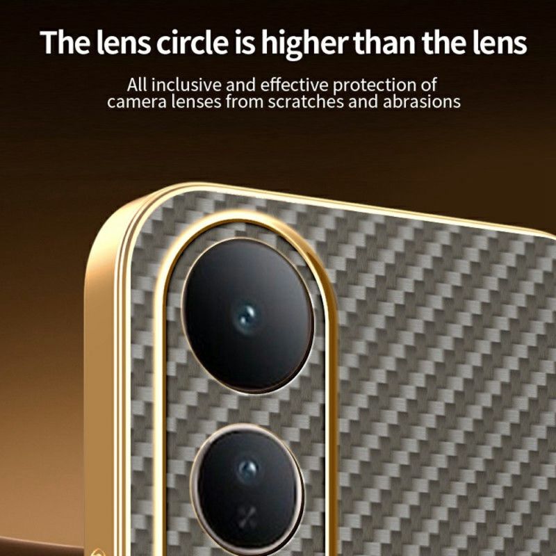 Cover Vivo V50 Lite 5g Telefon Etui Kulfiber Tekstur