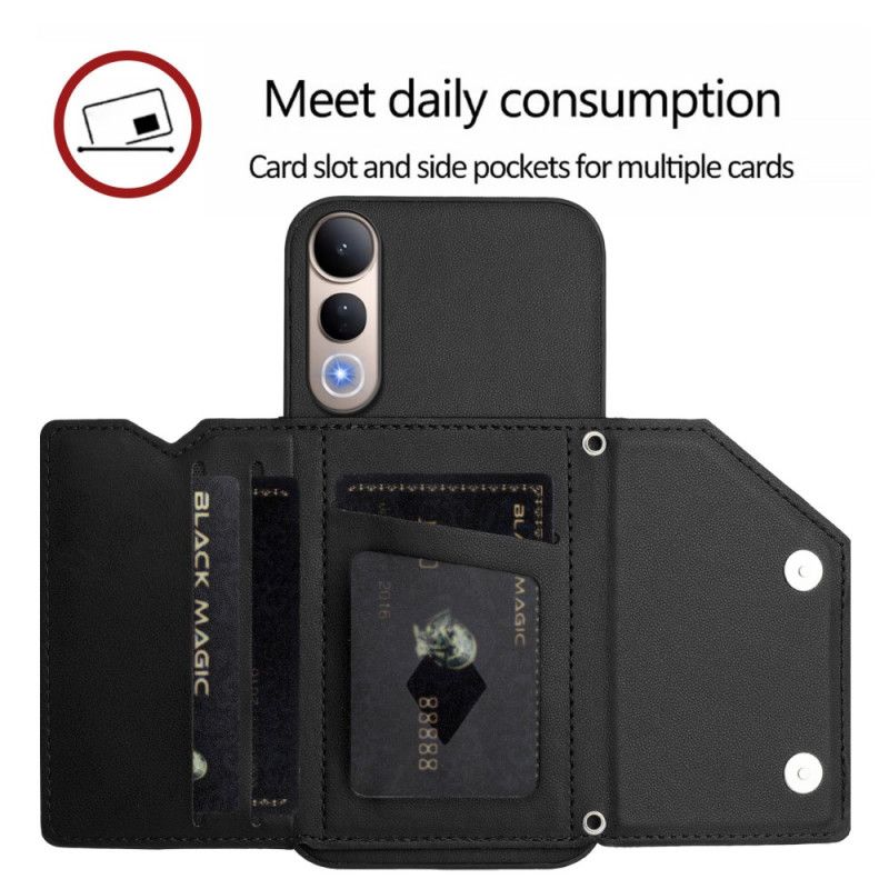 Flip Cover Vivo V50 Lite 5g Kortholder Og Snor