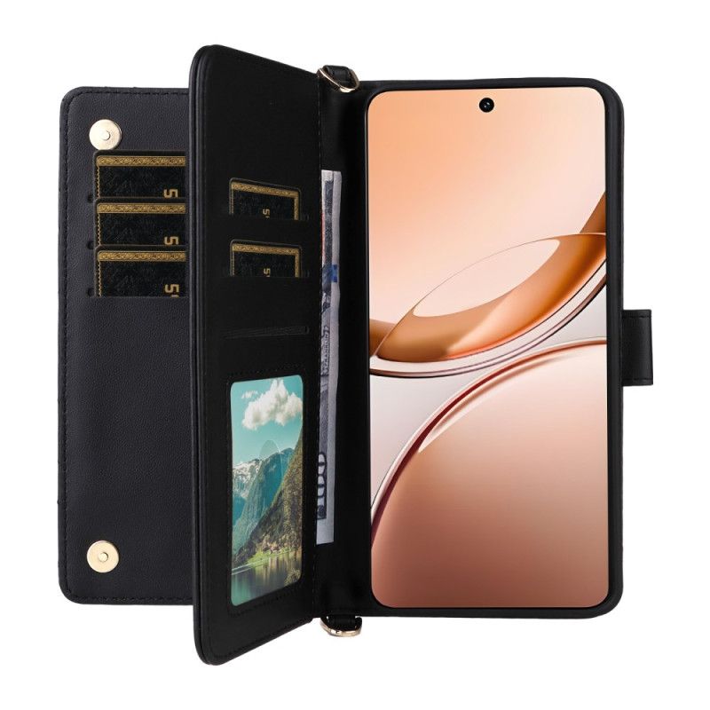 Flip Cover Vivo V50 Lite 5g Quiltet Med Snor Og Skulderrem