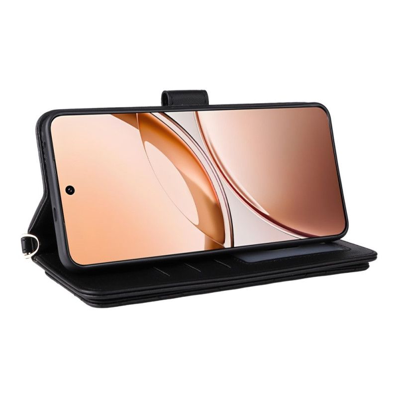 Flip Cover Vivo V50 Lite 5g Quiltet Med Snor Og Skulderrem