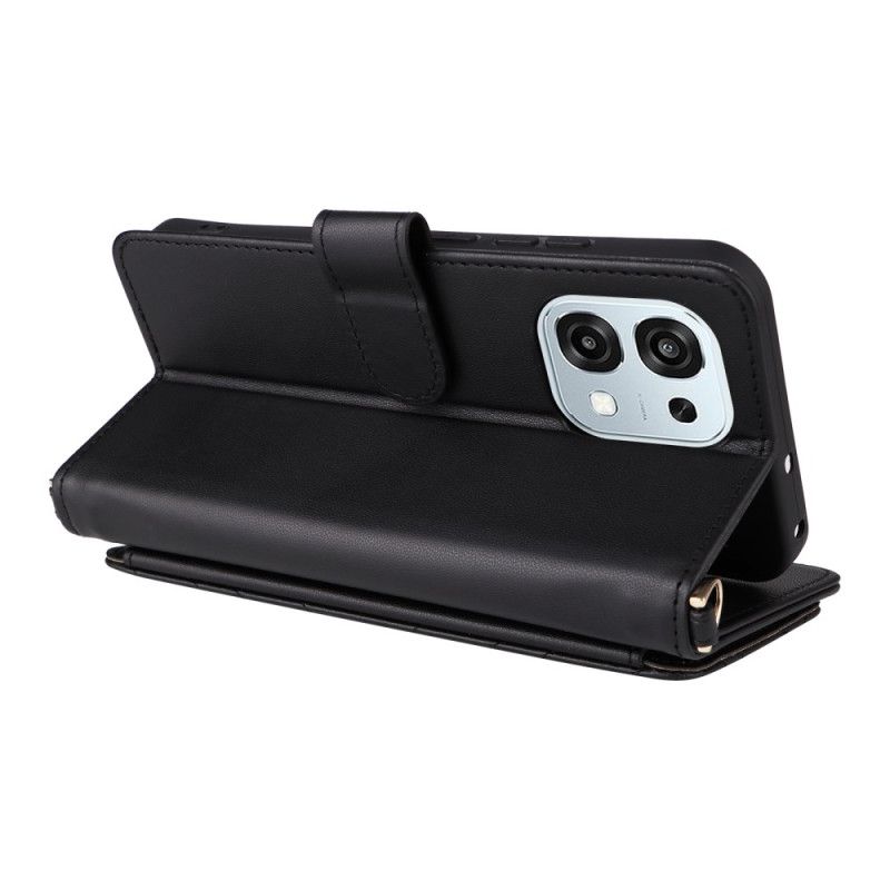 Læder Cover Vivo V50 Lite 5g Quiltet Med Skulderrem Og Snor