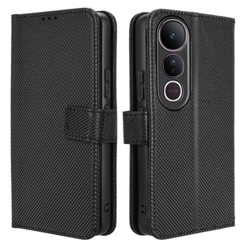 Læder Cover Vivo V50 Lite 5g Telefon Etui Diamanttekstur