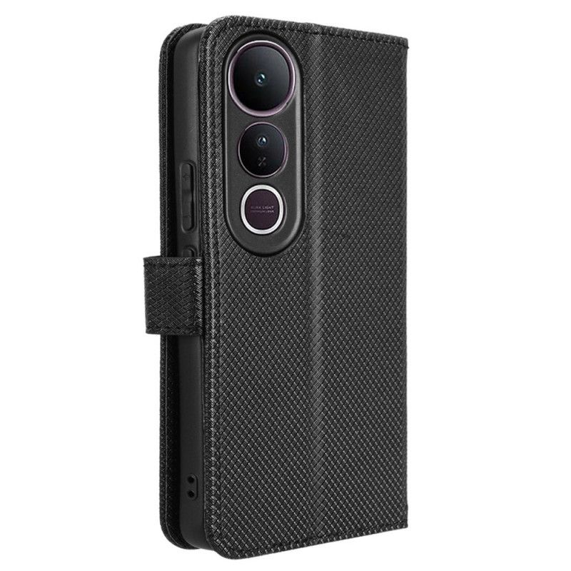Læder Cover Vivo V50 Lite 5g Telefon Etui Diamanttekstur