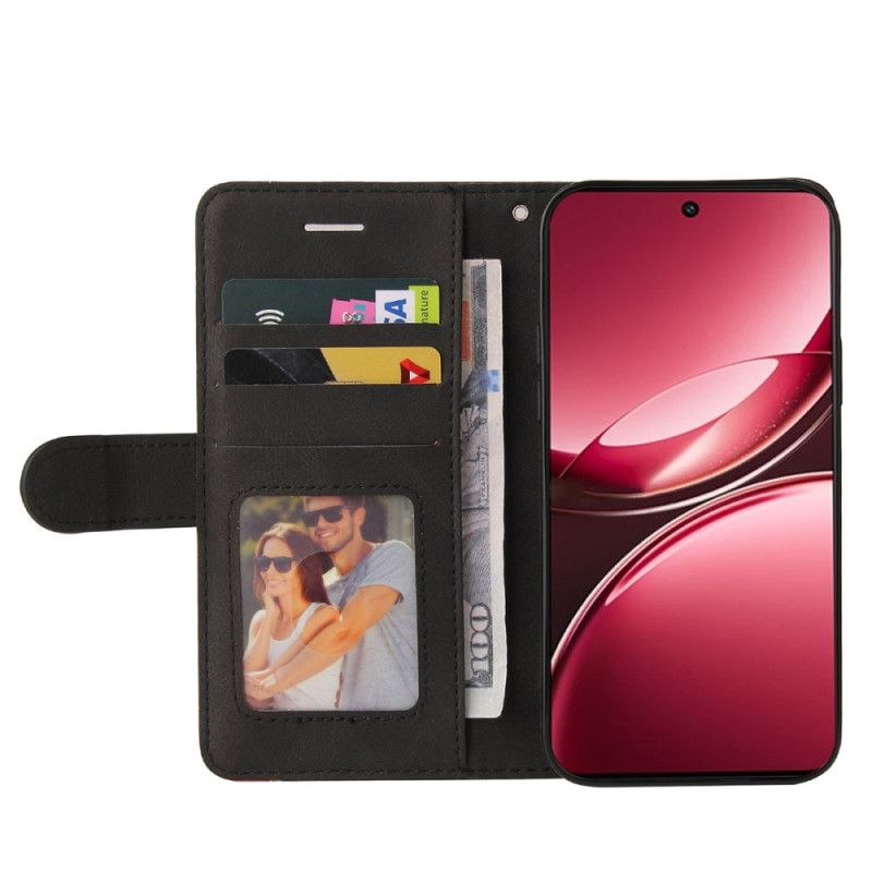 Læder Cover Vivo V50 Lite 5g Telefon Etui Tofarvet Bølget