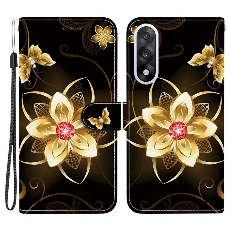 Flip Cover Oneplus Nord 5 Guldblomstermønster