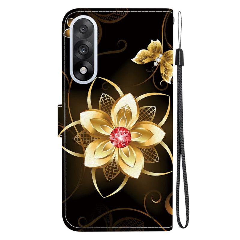 Flip Cover Oneplus Nord 5 Guldblomstermønster