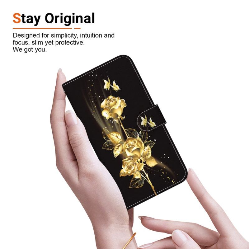 Flip Cover Oneplus Nord 5 Gyldne Roser
