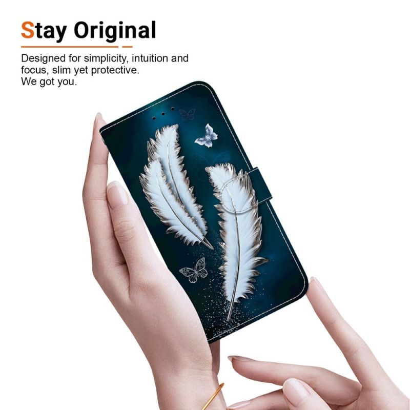 Flip Cover Oneplus Nord 5 Hvid Fjer