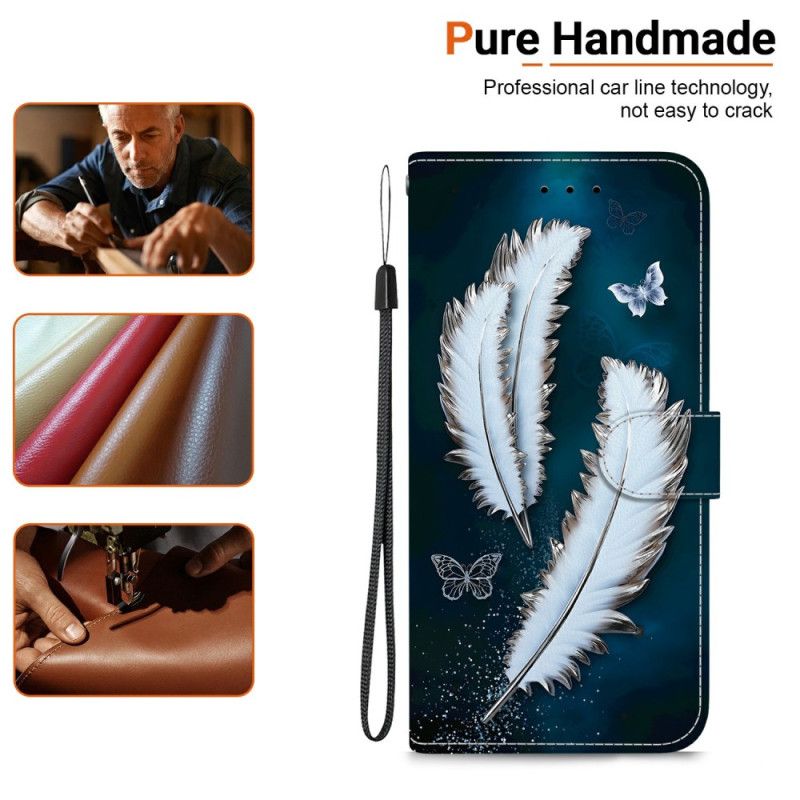 Flip Cover Oneplus Nord 5 Hvid Fjer