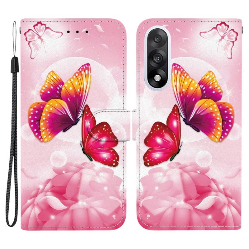 Flip Cover Oneplus Nord 5 Lyserøde Sommerfugle