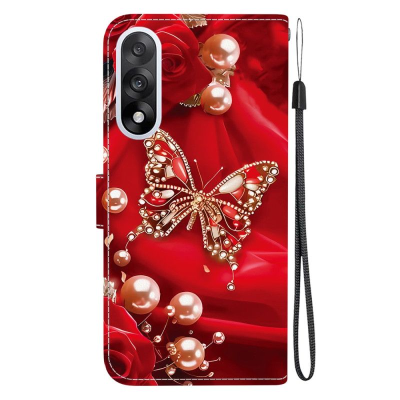 Flip Cover Oneplus Nord 5 Røde Sommerfugle