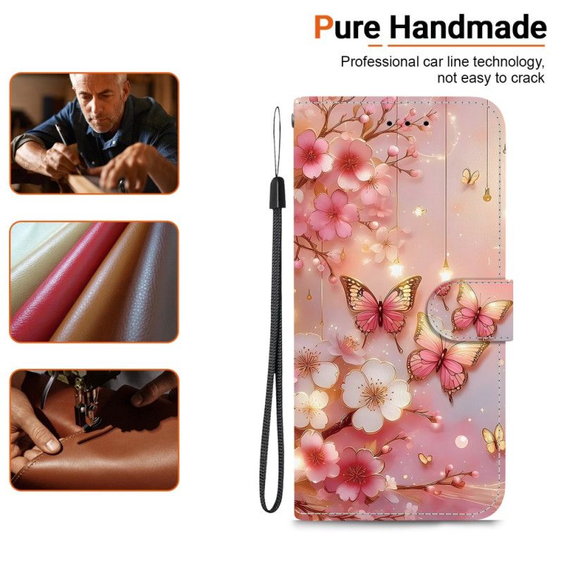Flip Cover Til Oneplus Nord 5 Sommerfugle Roser